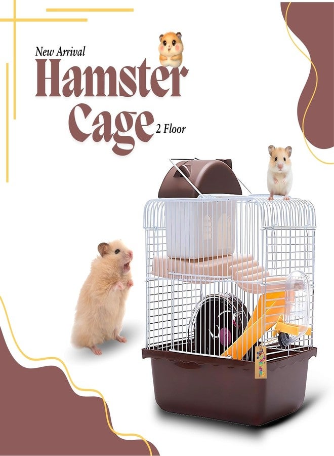 Western Era Hamster Cage 1 Floor- Wired Top for Easy Viewing, Built-in Handle for Portability, Fully Ventilated for Pet Comfort, Safe & Secure Transport, Gerbils, Small Pets, Food Tray & Water Bottle - Image 2